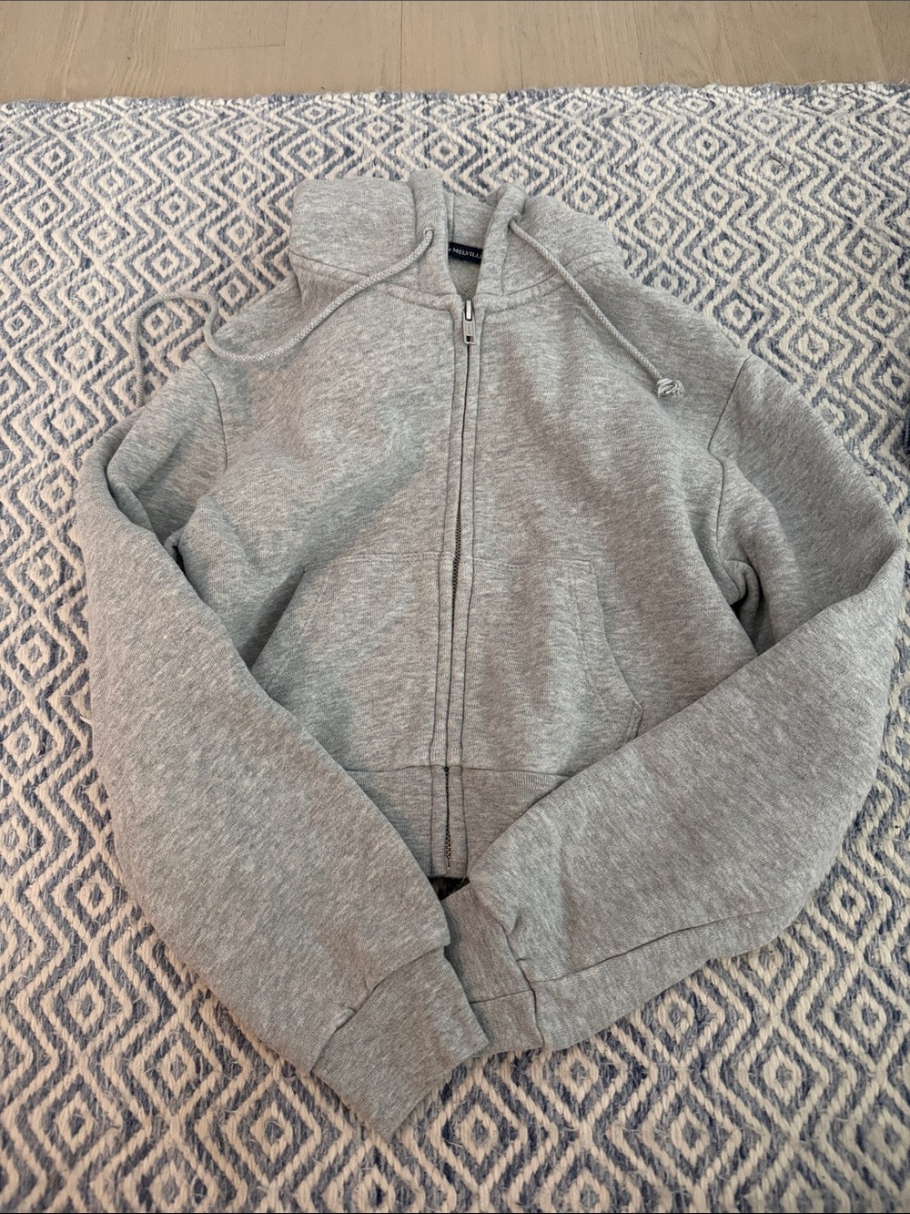Brandy Melville Gray Zip-Up Hoodie
